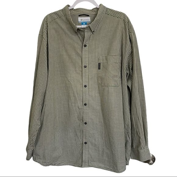 Columbia 100% Cotton Check Pattern Button Down Shirt Long Sleeve Pocket Men XXL - Picture 1 of 15